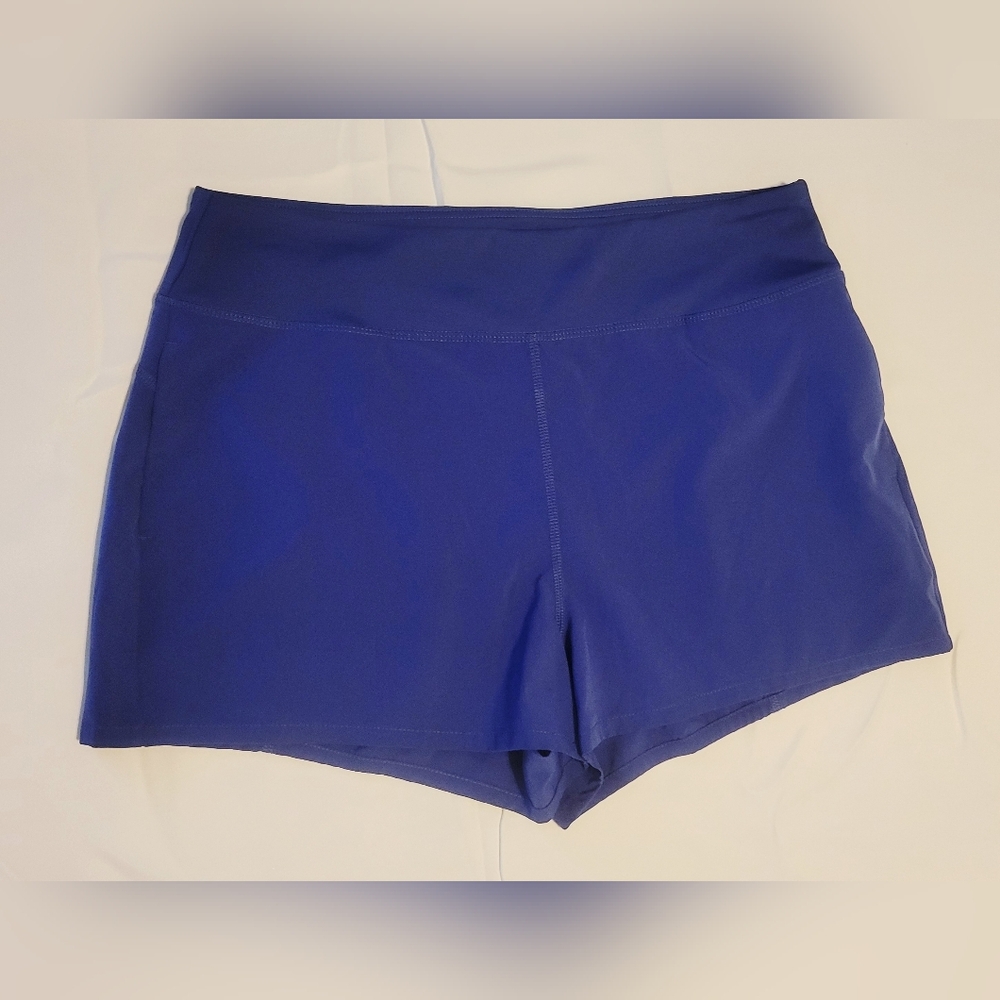 🖤MARIKA Women's Blue ATHLETIC Shorts with Zipper Pocket